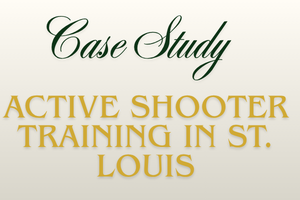 Professional active shooter response training session for civilians in St. Louis.